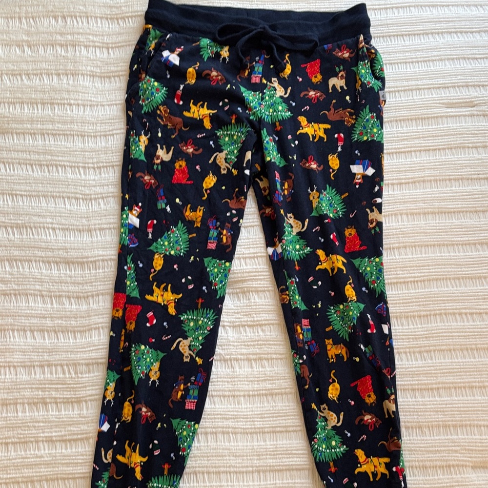 Jockey Women’s Pajama Bottoms - Navy with Festive Christmas Pet Print